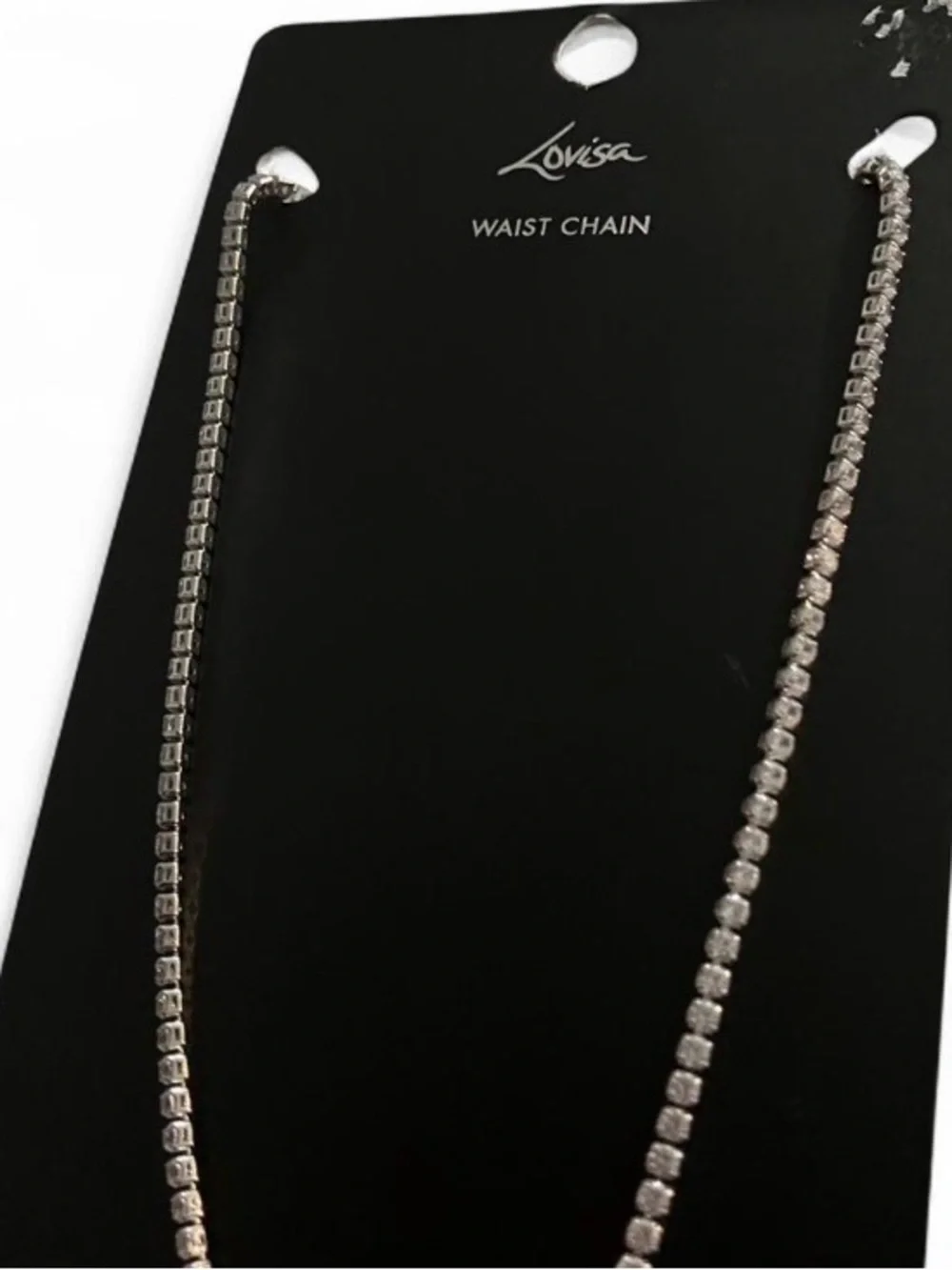 Y2K, Edgy look,Lovisa Silver Rhinestone Waist Chain